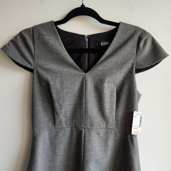 *NWT* Simons Felt-Like Gray Mini Dress – Sz M - Picture 2 of 8